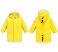 Xrten Medium Size Kids Raincoat, Cartoon Dinosaur Shaped Raincoat For Unisex, Cute & Slicker Rainwear For Children Boys Girls Yellow