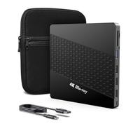 XRTFORE 4K UHD Blu Ray Drive for PC, Portable Player with SD/TF Port, Carry Case, US8 3.0 HD Blu-Ray Player, External Optical Drive for MacBook Pro, Windows Laptop