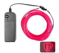 xruc Pink EL Wire 5m/16.4ft Battery LED EL Light, Flexible Electroluminescent Wire for DIY Neon Sign Kit, Shape Your Own Neon Lights, Strobing Glowing Rope for Parties, Halloween, Cosplay Decoration