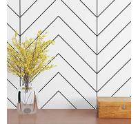 XRUIBZI Silver Geometric Wallpaper Peel and Stick Wallpaper 45cmx1000cm Silver Stripes Geometric Wall Paper Waterproof Self Adhesive Removable Contact Pape Vinyl Film for Cabinet Kitchen Countertop