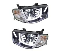 XRUKGUO Car Turn Signals Led Headlights For Mitsubish L200 For TRITON 2005 2006-2014 Headlight Headlamp With Halogen Side Light Turn Signal Light Corner Lamp DRL(Pair no bulbs)