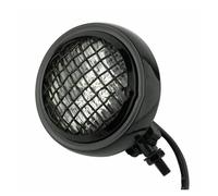 XRUKGUO Motorcycle Head Lamp Light Kit 4.5" Vintage Headlight Sealed Beam Grill Guard Headlamp Retro Fog Light Auxiliary Lamp For Cafe Racer Scrambler Chopper(Grill Black Clear)