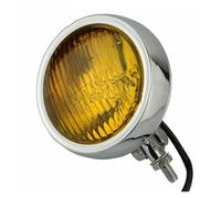 XRUKGUO Motorcycle Head Lamp Light Kit 4.5" Vintage Headlight Sealed Beam Grill Guard Headlamp Retro Fog Light Auxiliary Lamp For Cafe Racer Scrambler Chopper(Chrome Yellow)