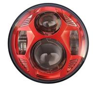 XRUKGUO Motorcycle Head Lamp Light Kit 51W 5.75 Inch LED Motorcycle Headlight Hi/Lo Beam For Sportster Touring For Rebel 300 500 For Triumph HeadlampChrome 1 Pcs(Red)