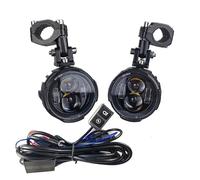 XRUKGUO Motorcycle Head Lamp Light Kit Pair 100W Motorcycle Headlight Fog Lights Led Auxiliary Driving Light Spotlight Headlamp Dual Color Flasher Farol Moto Lamp