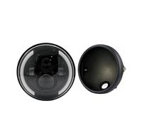 XRUKGUO Universal 7.5 Inch LED Motorcycle Modified Headlight Hi/Lo Beam DRL And Matte Black Housing With Bracket Motorcycle Headlight Front(With bracket)