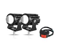 XRUKGUO Universal Additional Headlights Motorcycle Moto Spotlight LED Headlight Auxiliary 12V 24V Lamp Motorcycle Headlight Front(2PC WY with switch)