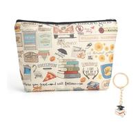 XRVRILE Cosmetic Bag and Pendant Keyring for Gilmore Girls Merch, Women's Toiletry Bag with Double-Sided Print, Reusable Makeup Bag for Fans Girlfriend Travel Everyday Life