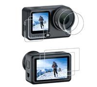 XRVRILE Screen & Lens Protection Set for DJI Osmo Action 6 - Complete Protection with 2 x 9H Tempered Glass HD Screen Protector & Silicone Lens Cap, Touch Sensitive, Perfect Fit, Bubble-Free