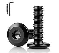 XRXYMQ 15 PCS M8 Bolts Black Flat Head Screws M8x12 Stainless Steel Bolt Fully Thread Furniture Bolts with Hex Wrench and Drill Socket Screws for Woodworking Project