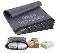 XRXYMQ 20 Pcs Mailing Bags Large 21.7 x 25.6 in 55 x 65 cm Grey