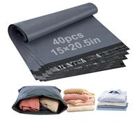 XRXYMQ 40 Pcs Mailing Bags Large 15.0 x 20.5 in 38 x 52 cm Grey