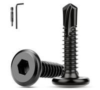 XRXYMQ 60 Pcs Self Tapping Screws Metal M6.3 x 25 mm Self Drilling Screws Flat Head Stainless Steel Screw Black Stainless Steel Tapping Screw For Aluminum Plastics Wood