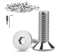 XRXYMQ 80 Pcs Bolts M4 X 30 mm Bolt Socket Screws 304 Stainless M4 Countersunk Bolts Fully Thread Countersunk Screws for Residential Construction Mechanical Engineering