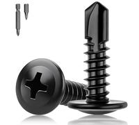 XRXYMQ 80 Pcs Self Tapping Screws M4.8 x 32 mm Self Drilling Screws Black Stainless Steel Tek Screw Metal for Maintenance Furniture with Screwdriver Bit