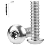 XRXYMQ M4 Bolts 30 Pcs Bolt M4 x 35 mm Hex Socket Button Head Screws A2