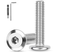 XRXYMQ M4 Bolts 40 Pcs M4 x 35 mm Flat Head A2 Stainless Steel
