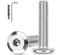 XRXYMQ M8 Bolts 10 Pcs M8 X 55 mm Bolt Flat Head Furniture Screws Full Thread A2 V2A Stainless Steel Bolts For Household Appliances Construction Industrial Machinery With Hex Key