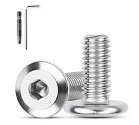 XRXYMQ M8 Bolts 15 Pcs M8 X 30 mm Bolt Flat Head Furniture Screws Full Thread A2 V2A Stainless Steel Bolts For Household Appliances Construction Industrial Machinery With Hex Key