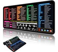 XRXYMQ Mouse Mat with Excel Commands in German 900 x 400 x 3 mm Professional Excel Desk Mat German for Controlling Data Analysis Exel Mouse Mat German with Office Shortcuts Non-Slip Easy Care