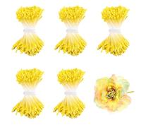XRXYMQ Pack of 1750 Pipe Cleaners Flowers Flower Stamps for Crafts Double Heads Pistil Yellow Pipe Cleaner Accessories for DIY Bouquet Craft Scrapbook Decoration