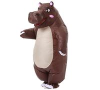 Xryhze Inflatabel Hippo Costume Adult Size Full Body Hippo Outfit for Halloween Fancy Cosplay Party Dress Air Blow up Costume Birthday Party (Brown)