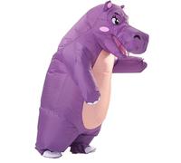 Xryhze Inflatabel Hippo Costume Adult Size Full Body Hippo Outfit for Halloween Fancy Cosplay Party Dress Air Blow up Costume Birthday Party (Purple)