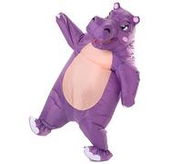 Xryhze Inflatabel Hippo Costume Adult Size Hippo Full Body Outfit for Halloween Fancy Cosplay Party Dress Air Blow up Costume Birthday Party Dress up (Purple)