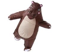 Xryhze Inflatabel Hippo Costume Adult Size Hippo Full Body Outfit for Halloween Fancy Cosplay Party Dress Air Blow up Costume Birthday Party Dress up (Brown)
