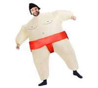Xryhze Inflatable Sumo Wrestler Costume Adult Size Air Blow up Wrestling Costume for Fancy Halloween Christmas Cosplay Party Dress (Red)