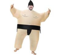 Xryhze Inflatable Sumo Wrestler Costume Adult Size Air Blow up Wrestling Costume for Fancy Halloween Christmas Cosplay Party Dress (Black)