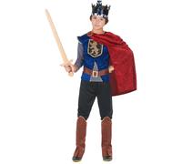(XS 3-4 years (92-104 cm)) Boys' medieval king costume with velvet effect