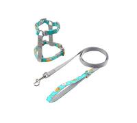 (XS 32-50cm Chest, Brown) Floral Cat Harness And Leash Set Adjustable Nylon Pet Harness Soft Cat Leash for Kitten Puppy Bunny Dog