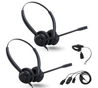 XS 825 Wired Phone Headset with Microphone for Office Training, Agent Coaching, Monitoring, Onboarding - Desk Telephones Compatible with Yealink, Polycom, Cisco, Avaya, Mitel,(Stereo, Basic Bundle)