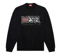(XS, Black) Diesel Mens Double Destroyed Logo Sweatshirt