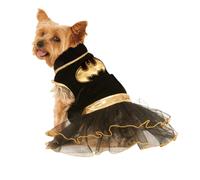 (XS, Black/Gold) Batman Batgirl Dog Costume