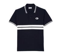 (XS, Black) Lacoste Mens Striped Premium Cotton Polo Shirt