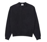 (XS, Black) Lacoste Unisex Adult Washed Fleece Loose Fit Sweatshirt