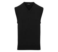 (XS, Black) Premier Mens Knitted Sleeveless Sweater Vest