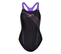 (XS, Black/Purple/Orange) Speedo Womens/Ladies Medley Logo One Piece Swimsuit