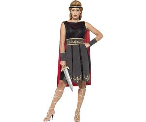 (XS, Black/Red) Smiffys Womens/Ladies Roman Warrior Costume Set