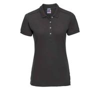 (XS, Black) Russell Womens/Ladies Pique Stretch Polo Shirt