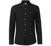 (XS, Black/Yellow) Farah Mens Vintage Oxford Long-Sleeved Button-Down Shirt
