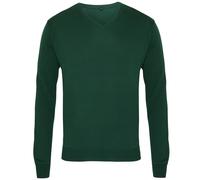 Premier Men's V-Neck Knitted Sweater in Bottle Green | Size: XS Premier Bottle Green XS