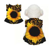 XS Cute Pet Breathable lace butterfly and sunflower Print T-shirt | Soft Stretchy Vest For Small Medium Cats, Puppy, Chihuahua, Yorkie, Dachshund, French Bulldog Pet Outfit