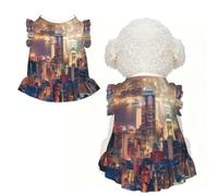 XS Cute Pet Breathable lace Hong Kong Print T-shirt | Soft Stretchy Vest For Small Medium Cats, Puppy, Chihuahua, Yorkie, Dachshund, French Bulldog Pet Outfit