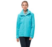 (XS, Dark Aqua) Jack Wolfskin Womens Evandale Waterproof Hooded Lightweight Jacket