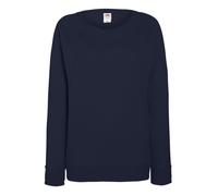 (XS, Deep Navy) Fruit OF The Loom Ladies Fitted Lightweight Raglan Sweatshirt (240 GSM)