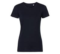 (XS, French Navy) Russell Womens/Ladies Authentic Pure Organic Tee