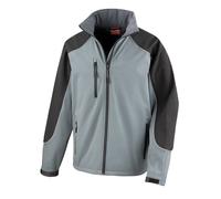 (XS, Grey/Black) Result Mens Ice Fell Hooded Softshell Breathable Waterproof Jacket (345 GSM)